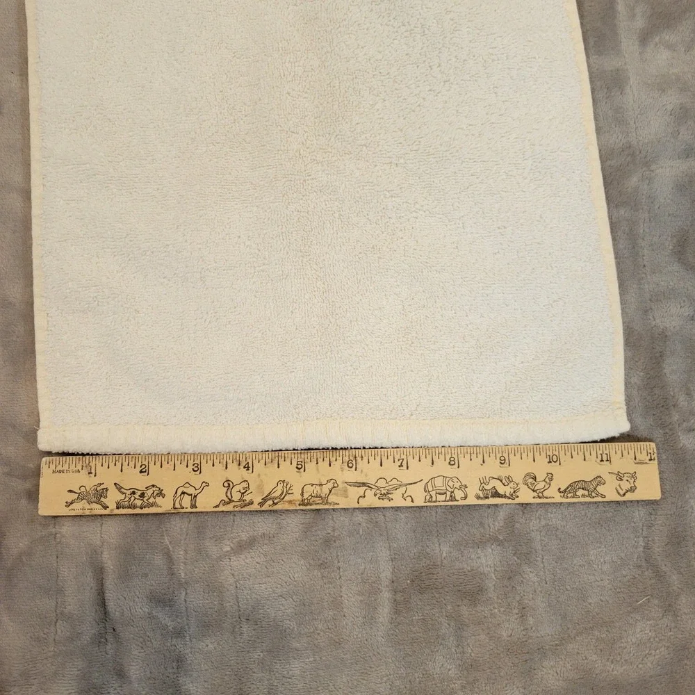 Terrisol Washcloth VTG Set 12x12 Cream Pink Rose Floral Cotton Karsten Brazil